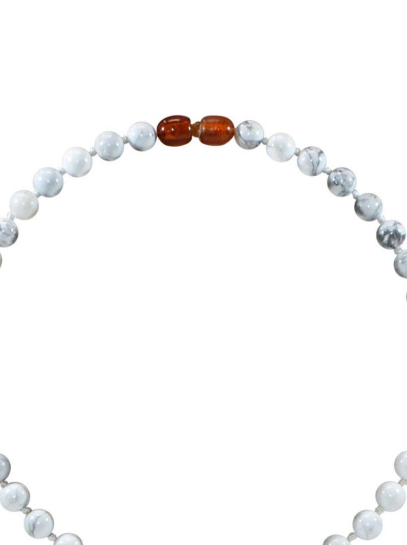 Collier  Bébé - Pierres naturelles : Magnésite & Howlite Blanc - Kiabi