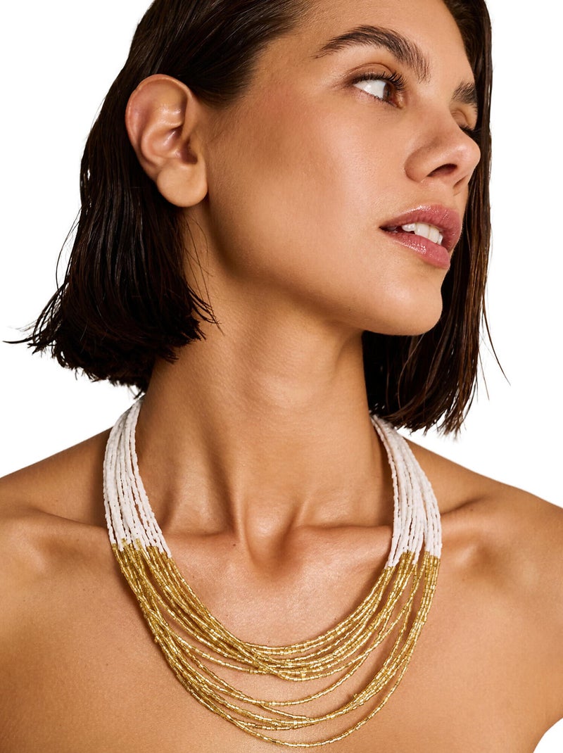 Collier bicolore complementos Jaune - Kiabi