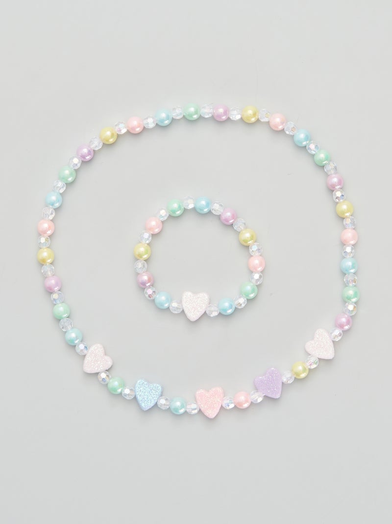 Collier + bracelet - 2 pièces multicolore - Kiabi