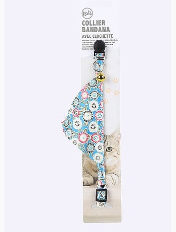 Collier chat forme bandana et clochette - AFIBEL