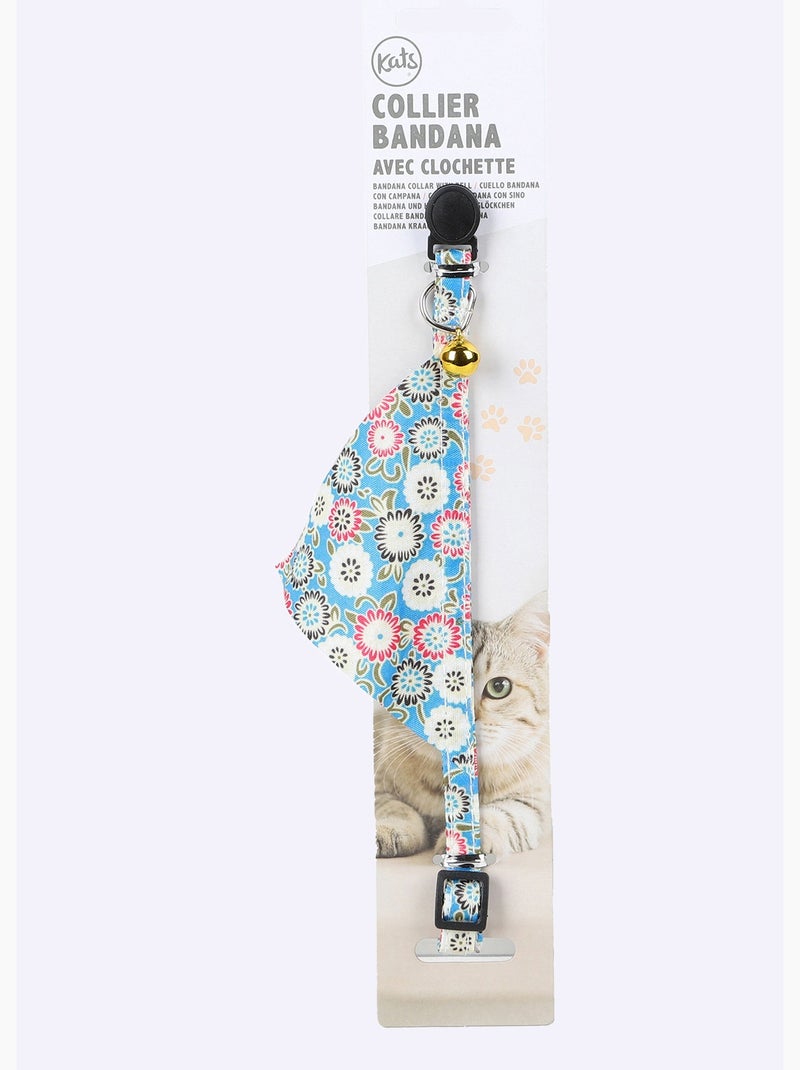 Collier chat forme bandana et clochette - AFIBEL Bleu - Kiabi