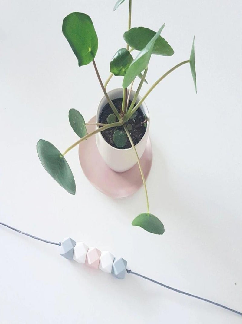 Collier d'allaitement Mini Geometric Blanc Rose Gris - Kiabi