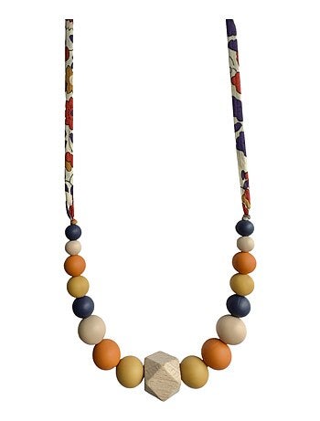 Collier d'allaitement ou de portage silicone et bois 'Automne'