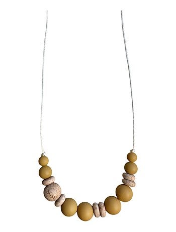 Collier d'allaitement ou de portage silicone et bois 'Laurier'
