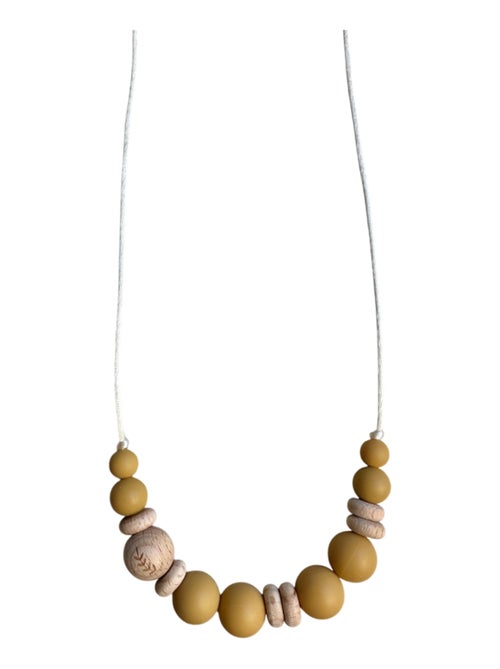 Collier d'allaitement ou de portage silicone et bois 'Laurier' - Kiabi