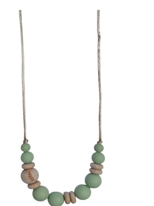 Collier d'allaitement ou de portage silicone et bois 'Laurier' - Kiabi
