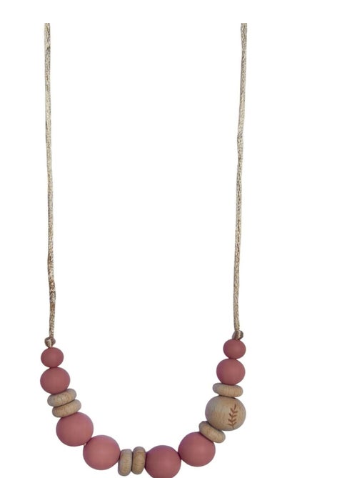 Collier d'allaitement ou de portage silicone et bois 'Laurier' - Kiabi