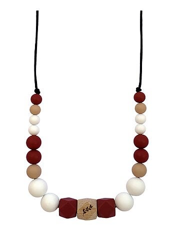 Collier d'allaitement ou de portage silicone et bois 'Lise' - Kiabi