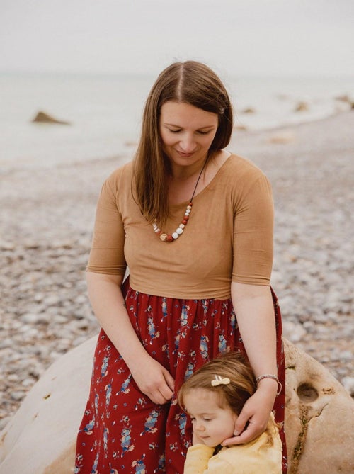 Collier d'allaitement ou de portage silicone et bois 'Lise' - Kiabi