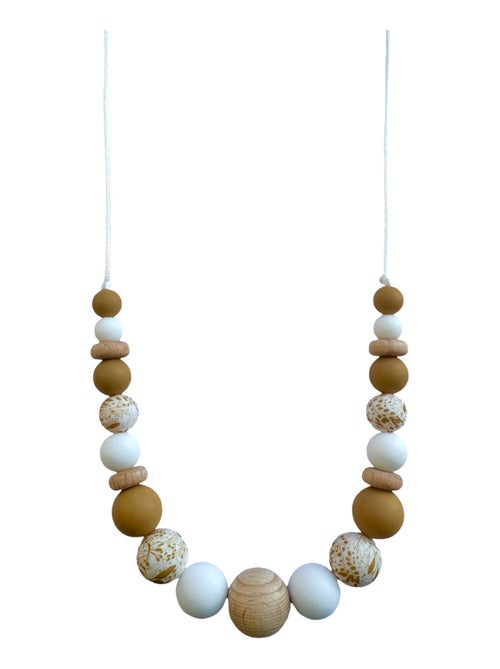 Collier d'allaitement ou de portage silicone et bois 'Rêve de sable' - Kiabi