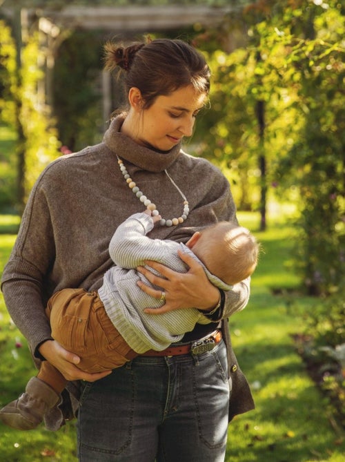 Collier d'allaitement ou de portage silicone et bois 'Scandi' - Kiabi