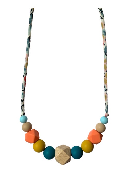 Collier d'allaitement ou de portage silicone et bois 'Soleil Sucré' - Kiabi