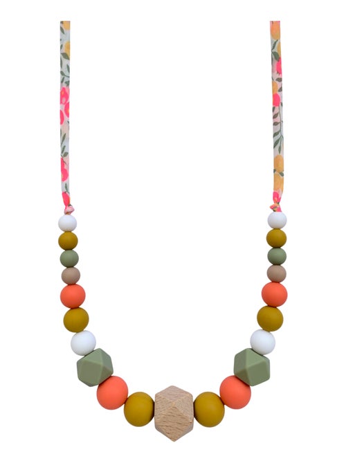 Collier d'allaitement ou de portage silicone et bois 'Sorbet d'été'' - Kiabi