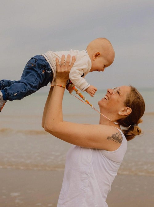 Collier d'allaitement ou de portage silicone et bois 'Sorbet d'été'' - Kiabi