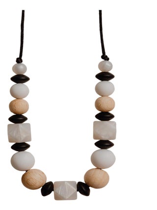 Collier d'allaitement ou de portage silicone et bois 'Wood sil'