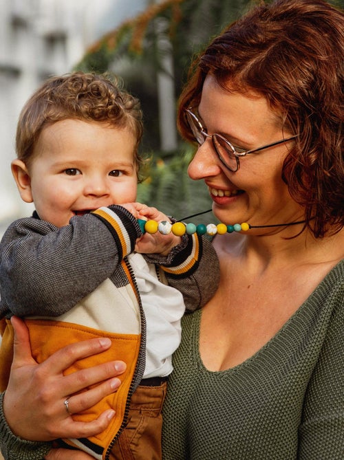 Collier d'allaitement ou de portage silicone 'Fleurs des champs' - Kiabi