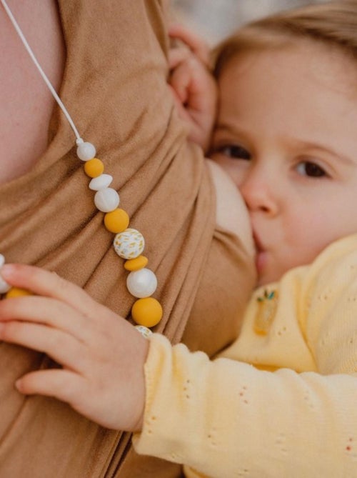 Collier d'allaitement ou de portage silicone 'Mimosa' - Kiabi