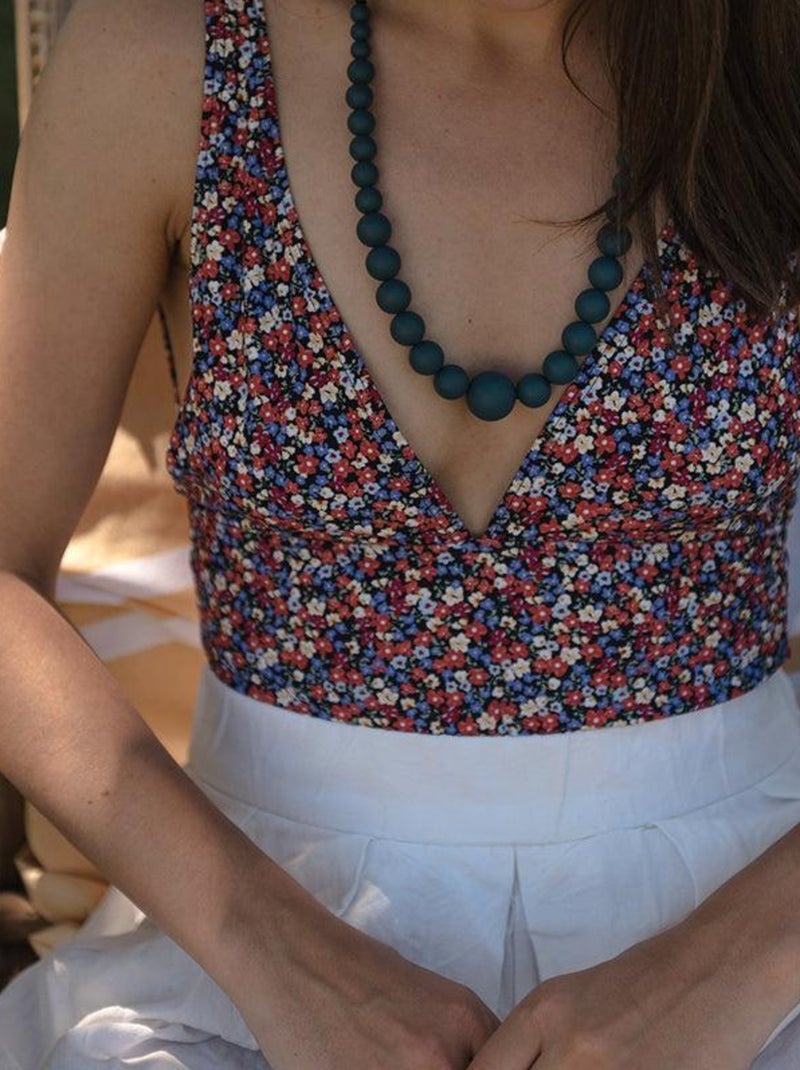 Collier d'allaitement Peacock Rond Bleu pétrole - Kiabi