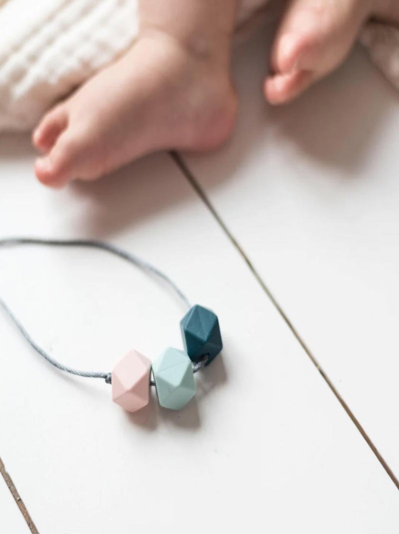 Collier d'allaitement Simple Dimple Bleu Rose clair - Kiabi