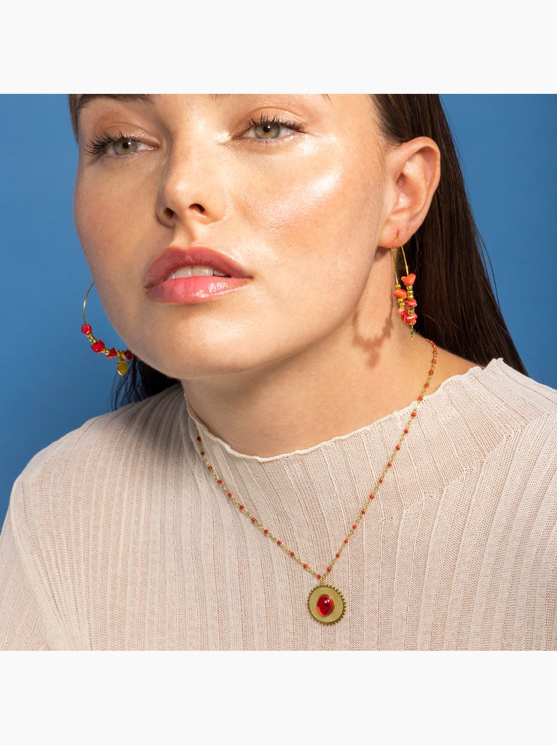 Collier de corail Luxenter et plaqué or 18k - Zarwa Rouge - Kiabi