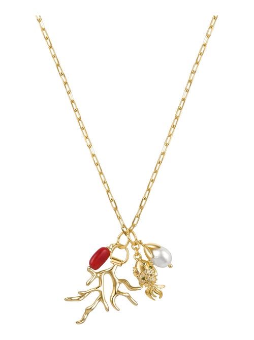 Collier de corail Luxenter fini en or jaune 18K - Sylwa - Kiabi