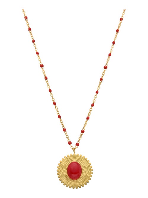 Collier de corail Luxenter fini en or jaune 18K - Zarwa - Kiabi