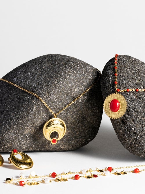 Collier de corail Luxenter fini en or jaune 18K - Zarwa - Kiabi