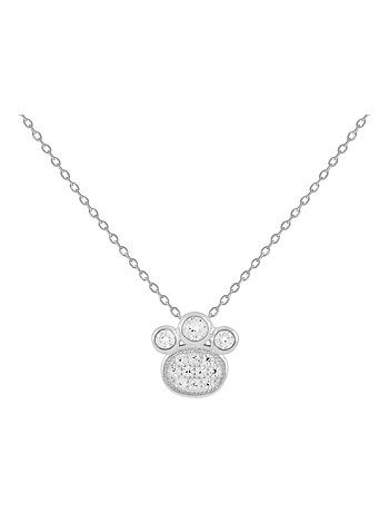 Collier de fidélité Luxenter en argent 925 et zircon brillant avec finition plaquée rhodium