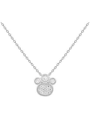 Collier de fidélité Luxenter en argent 925 et zircon brillant avec finition plaquée rhodium