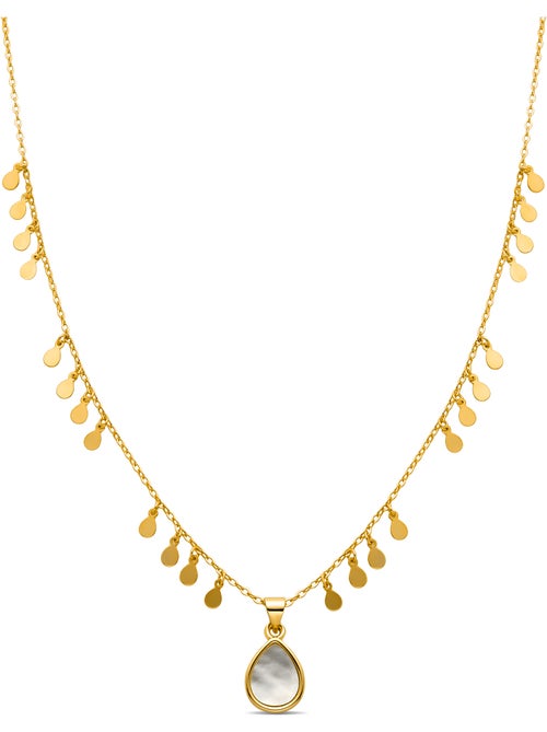 Collier de nacre blanche Luxenter fini et plaqué or 18k - Lain - Kiabi Collier de nacre blanche Luxenter fini et plaqué or 18k - Lain - Kiabi
