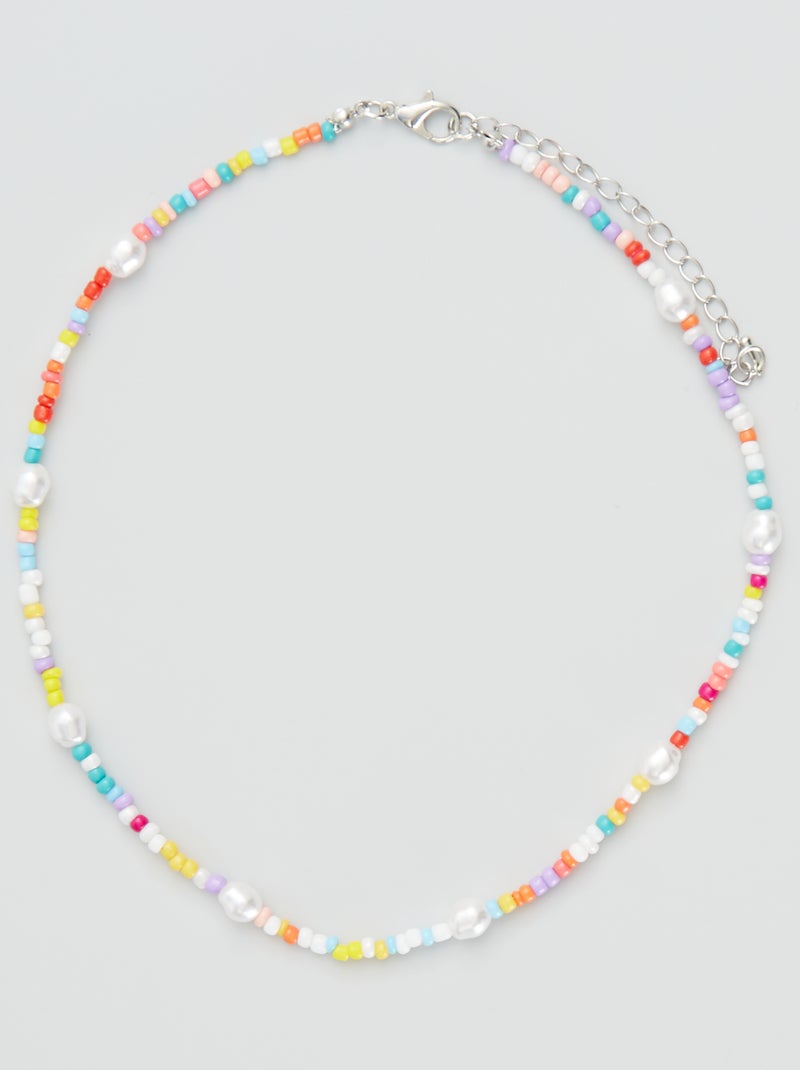 Collier de perles Blanc - Kiabi