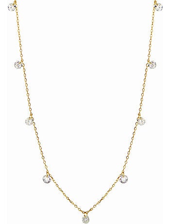 Collier de séduction Luxenter en argent 925 et zircon brillant avec finition plaquée or jaune 18k
