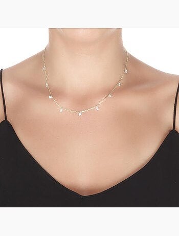Collier de séduction Luxenter en argent 925 et zircon brillant avec finition plaquée or jaune 18k