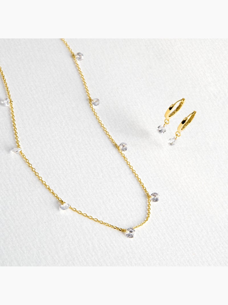 Collier de séduction Luxenter en argent 925 et zircon brillant avec finition plaquée or jaune 18k Argent - Kiabi
