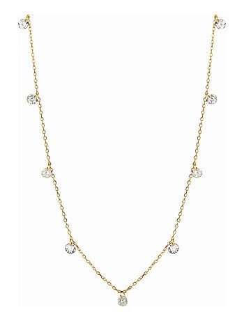 Collier de séduction Luxenter en argent 925 et zircon brillant avec finition plaquée or jaune 18kt