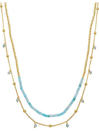 Collier de turquoise Luxenter fini et plaqué or 18k - Akya