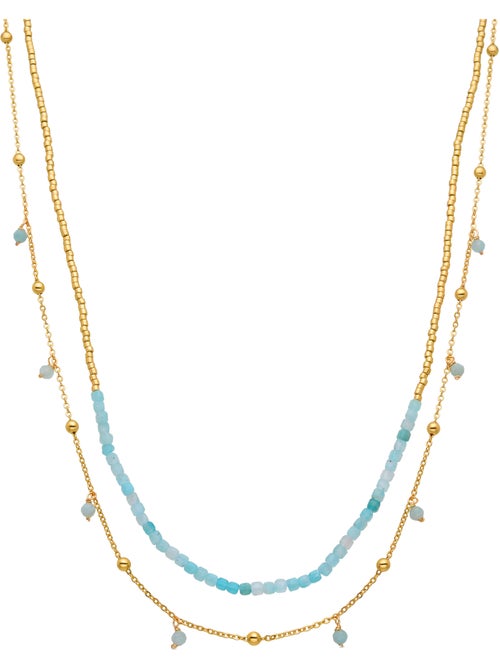 Collier de turquoise Luxenter fini et plaqué or 18k - Akya - Kiabi Collier de turquoise Luxenter fini et plaqué or 18k - Akya - Kiabi