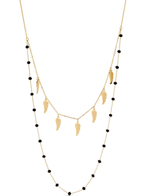 Collier d'onyx Luxenter fini et plaqué or 18k - Omka - Kiabi Collier d'onyx Luxenter fini et plaqué or 18k - Omka - Kiabi