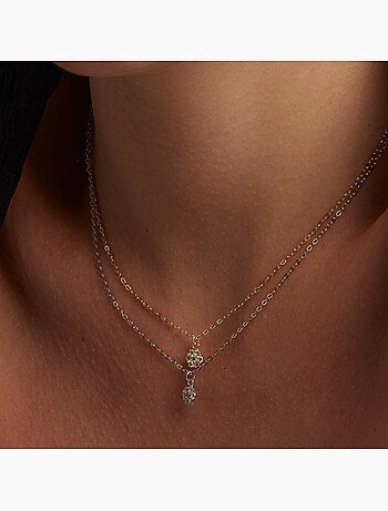 Collier en argent 925 et zirconium brillant rhodié - Oris