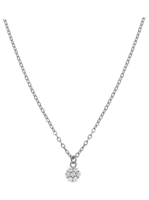 Collier en argent 925 et zirconium brillant rhodié - Oris - Kiabi