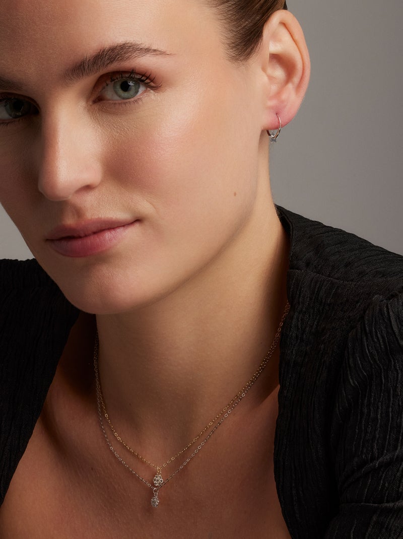 Collier en argent 925 et zirconium brillant rhodié - Oris Blanc - Kiabi