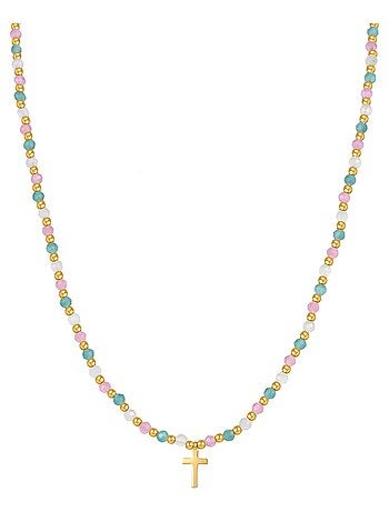 Collier en argent 925 Luxenter avec cristaux multicolores finis et plaqué or 18k - Liwa