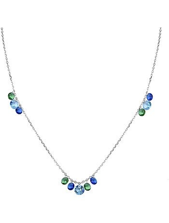Collier en argent 925 Luxenter avec zircon multicolore plaqué rhodium - Onxo