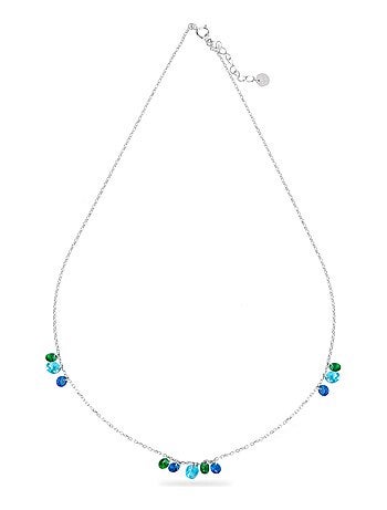 Collier en argent 925 Luxenter avec zircon multicolore plaqué rhodium - Onxo