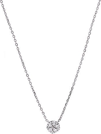 Collier en argent 925 Luxenter avec zirconium brillant plaqué rhodium - Ashee