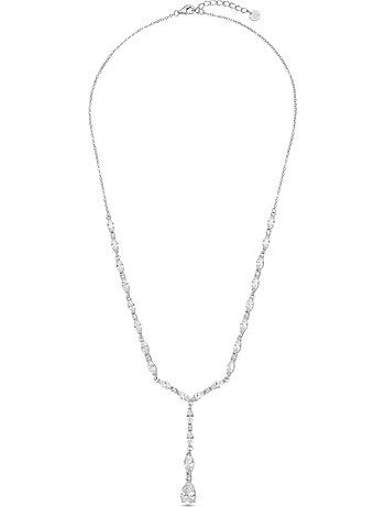 Collier en argent 925 Luxenter avec zirconium brillant plaqué rhodium - Jibki