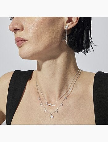 Collier en argent 925 Luxenter avec zirconium brillant plaqué rhodium - Rani
