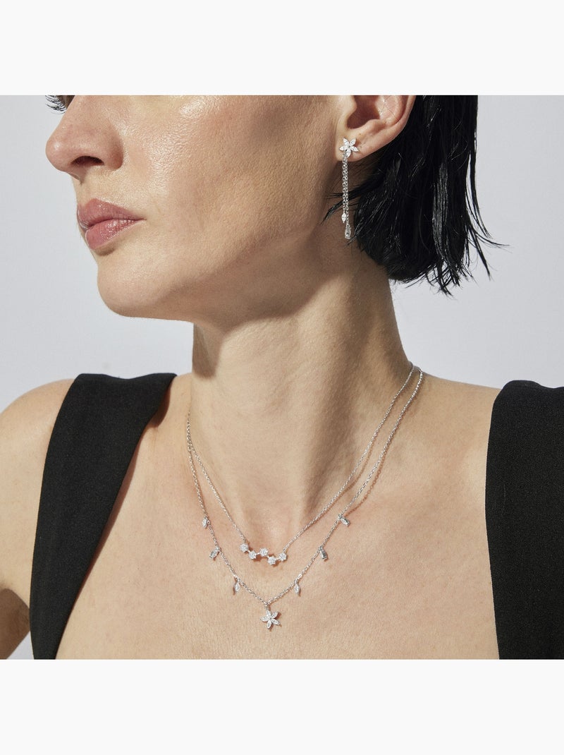 Collier en argent 925 Luxenter avec zirconium brillant plaqué rhodium - Rani Blanc - Kiabi