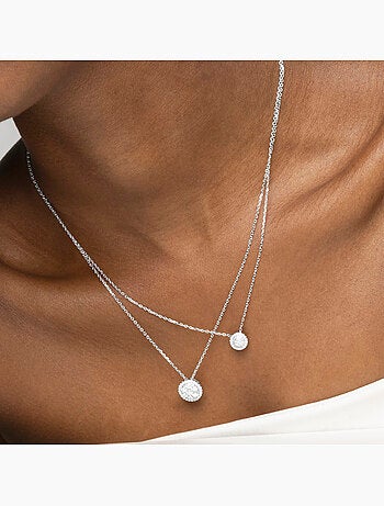 Collier en argent 925 Luxenter avec zircons brillants plaqués rhodium - Adhel