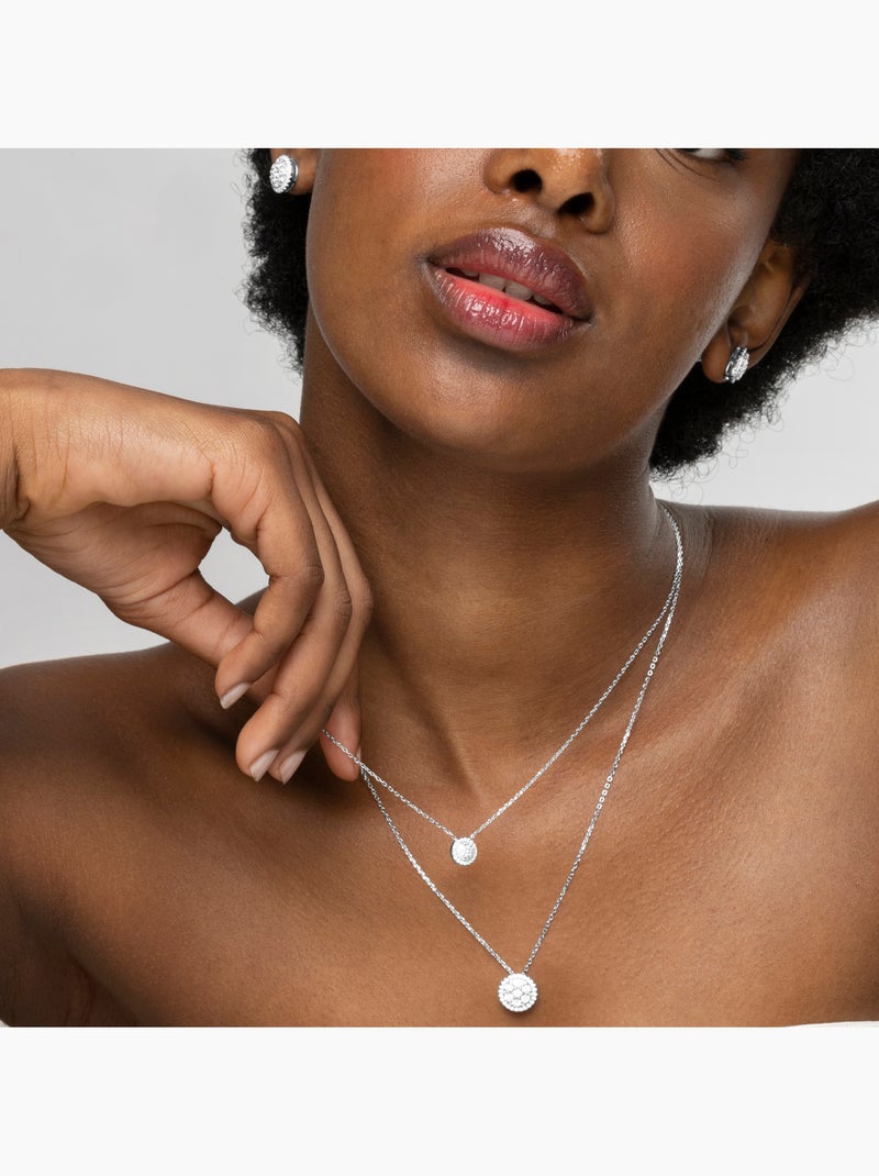 Collier en argent 925 Luxenter avec zircons brillants plaqués rhodium - Adhel Argent - Kiabi